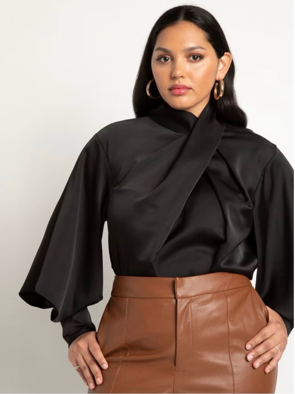 Eloquii Draped Neck Blouse